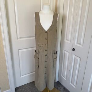 Vintage Banana Republic 80s Expedition Jumper Button Front Utility Dress Size L